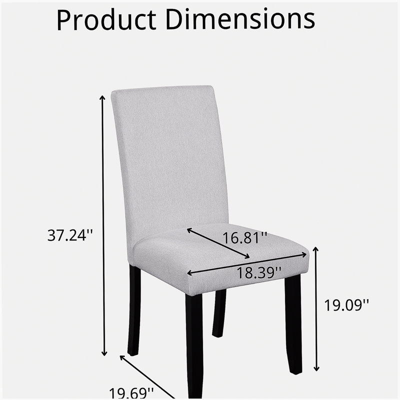 Ensemble de 4 chaises de salle à manger modernes, chaises de salle à manger d'appoint rembourrées en tissu avec pieds en bois massif et siège rembourré - beige