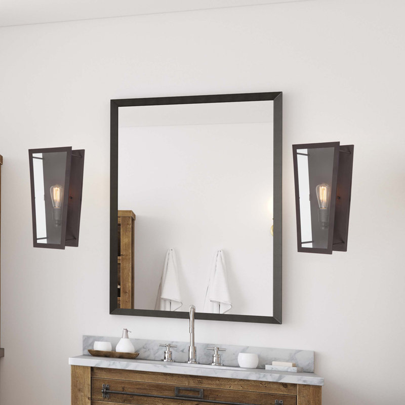  Concerto 1-Light Indoor Antique Bronze Wall Sconce or Wall Mount with Clear Glass Pane