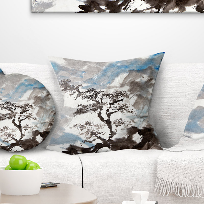 Coussin imprimé pin chinois - forêt, 16 po x 1 po, Coussin décoratif