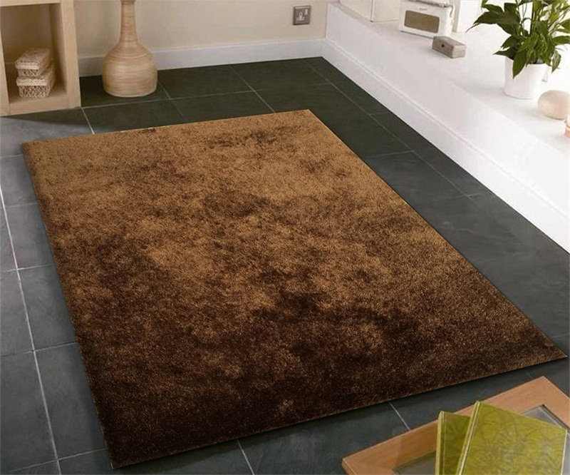 Tapis brun touffeté à la main Hargett, Rectangle 5 pi x 7 pi
