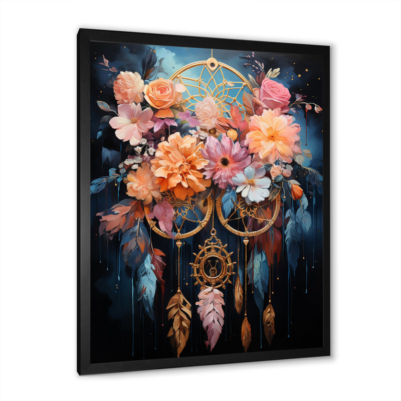 Vyom Dreamcatcher Dreams Interceptor IV sur toile, Cadre photo noir, H 20 po x l 12 po x P 1 po