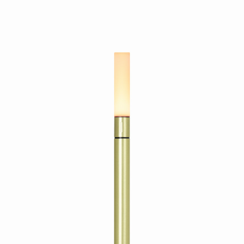 Candle-Inspired Portable Rechargeable Lamp - Wick, 10.2" H x 4.7" W x 4.7" D, Brass
