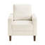 Chaise d'appoint rembourrée en velours côtelé beige moderne avec noyau en bois massif et contreplaqué, rembourrée pour socialiser, rembourrage en mousse haute densité, faux pieds bruns exposés, espace de vie principal idéal contemporain-752449507