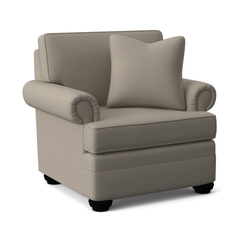Bradbury Armchair, Beige Performance Fabric; 0851-73, Black Finish