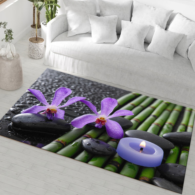 Chic Geometric Pattern Non-Woven Soft Type Printed Rug Ideal for High Traffic Residential or Commercial Spaces