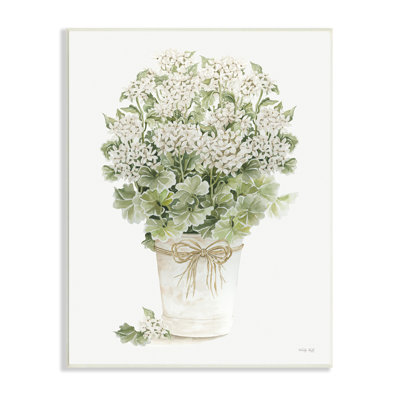 " Round Flower Bouquet Small White Dainty Petals " by Cindy Jacobs Painting Print