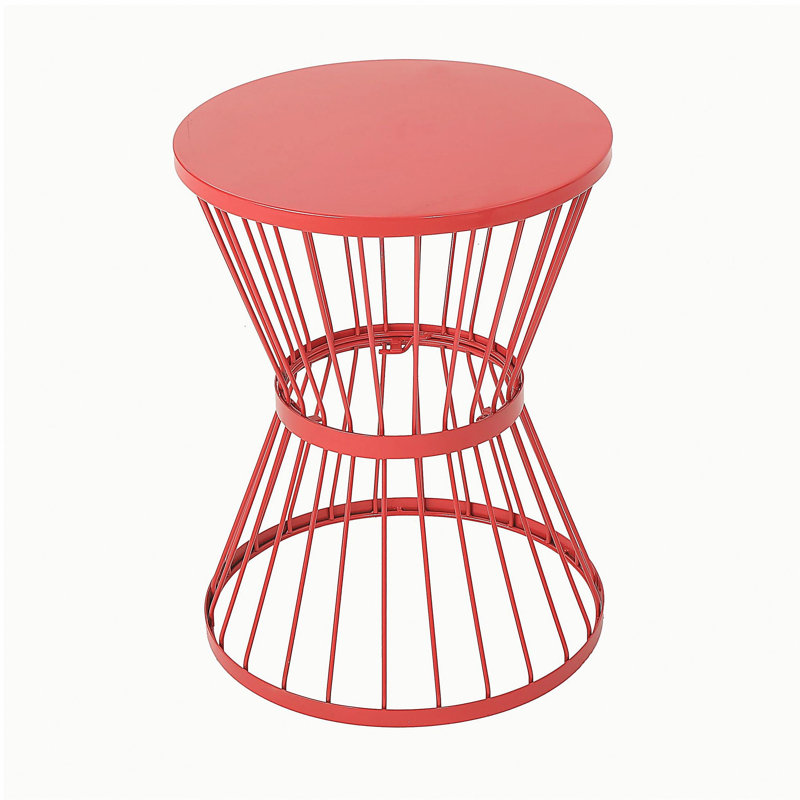 Table d'appoint en acier inoxydable 16 po, Rouge