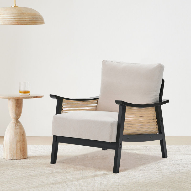 Armchair, Beige Velvet, 79" H x 69" W x 79" D