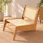 Fauteuil lounge sans accoudoirs en rotin tressé, fauteuil d'appoint bas de style moderne du milieu du siècle pour salon, balcon ou véranda