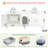 Double-Room Cat Litter Box Enclosure Furniture for 2 Cats，with Scratcher Mat & Motion-Activated Light (White)-1260820637