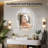 Stylish Stone Border Irregular Led Wall Mirror Bathroom Vanity Mirror With Blaklit 3 Color Temperature Lights Anit-fog Dimmable, 3 Touch Sensor Switch Plug In-1219781563