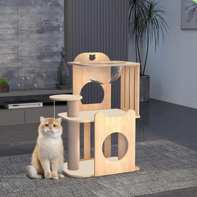 Trimmable Cat Scratching Post Carpet Covered 78.7”X15.8” Self-Adhesive Cat Tree Shelves Replacement Parts Mat Cat Scratcher For Cat Tree Shelves Steps Couch Furniture DIY Protector(Beige)
