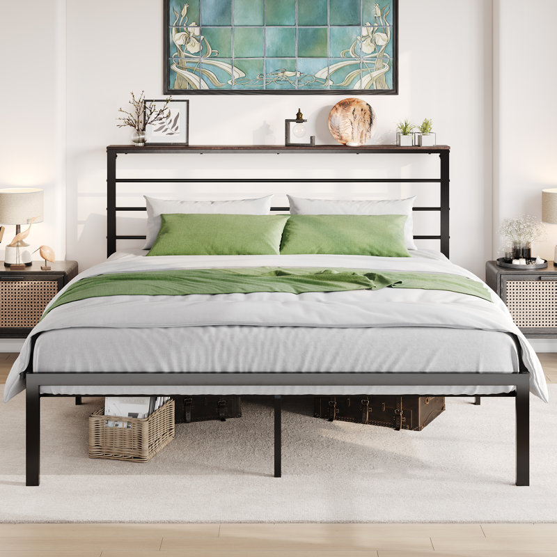 Daquona Bed Frame Storage Bed, Tan, King