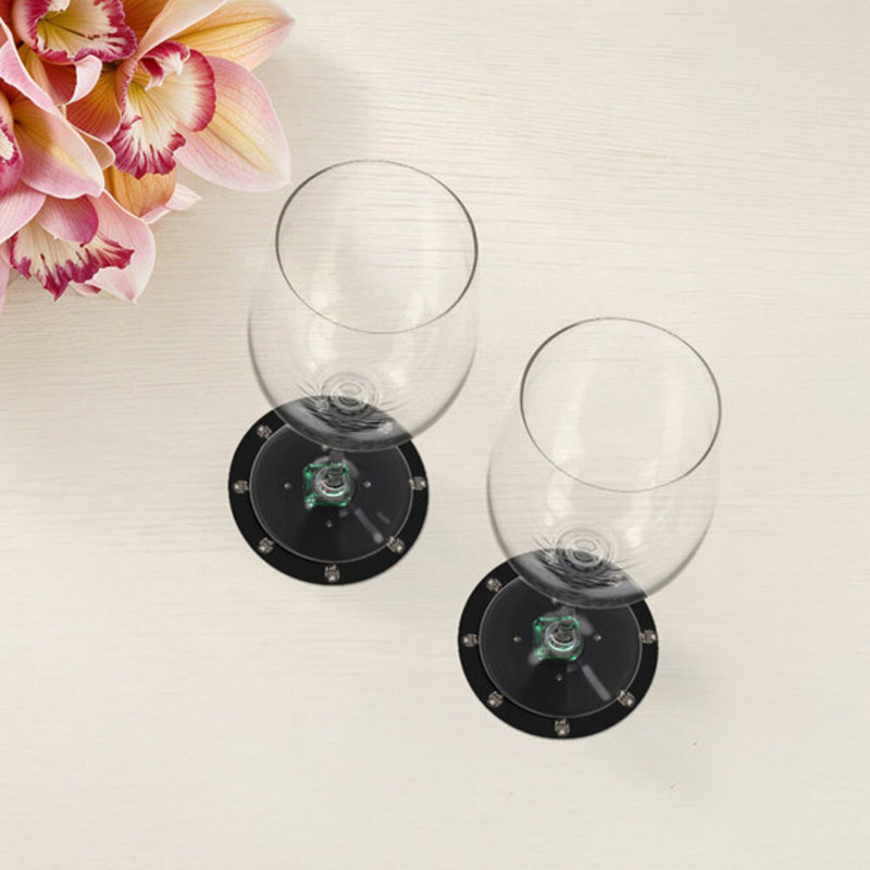 Asscher Purple Rain Vegan Leather Round Coasters, Black
