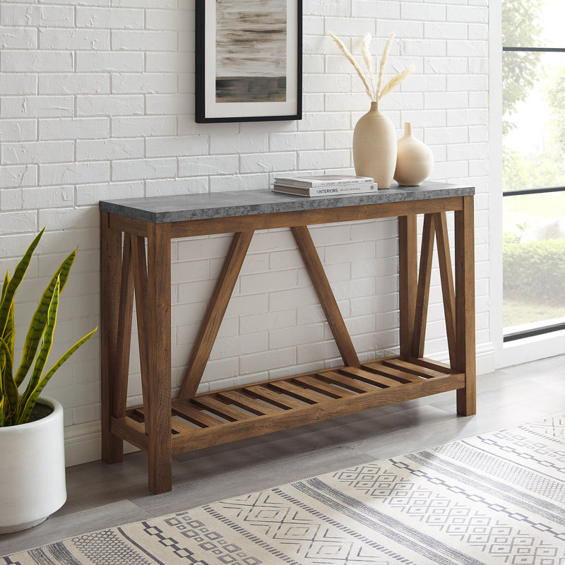 Braemar Console Table, Dark Concrete