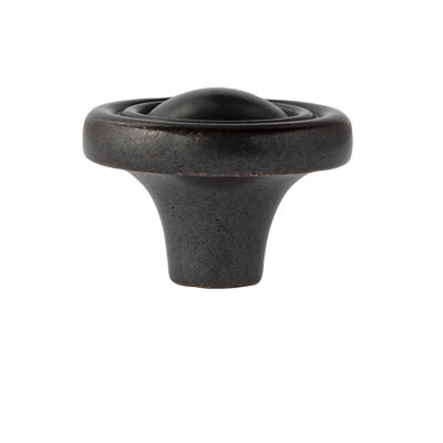 Classic 1-1/4" Diameter Antique Brass Round Cabinet Knob