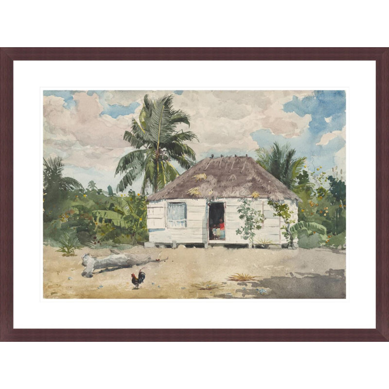 «Native Huts Nassau» par Winslow Homer, impression giclée sur cadre, H 22,33 po x l 29,5 po