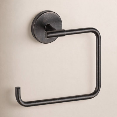 Anneau porte-serviette carré ouvert à fixation murale, accessoire et quincaillerie de salle de bain Trinsic