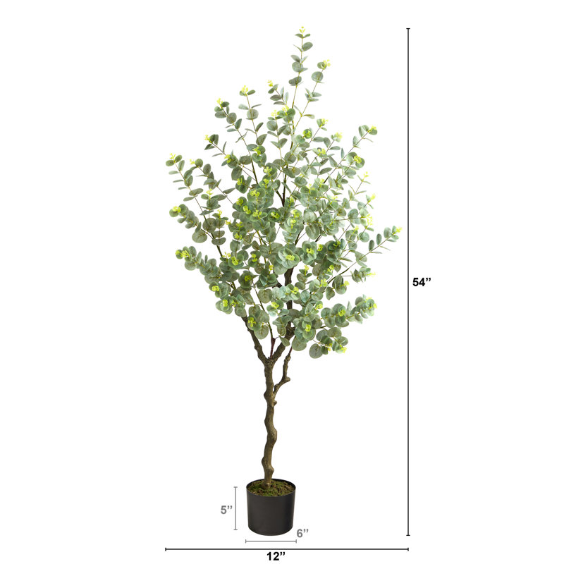 Eucalyptus artificiel en pot, H 54 po x l 12 po x P 12 po