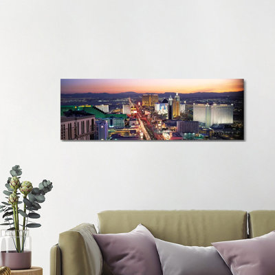 The Strip Las Vegas NV USA by Panoramic Images - Wrapped Canvas Panoramic Print