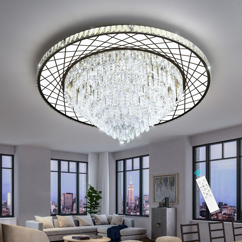 Grand lustre en cristal Glam, Noir mat