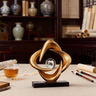 Abstract Art Sculpture, Suitable For Home Decoration, Four-Pointed Star Sculpture, Modern Coffee Table And Bookshelf Decorative Accent, Ideal For Living Room, Dining Room, Office, And Hotel.