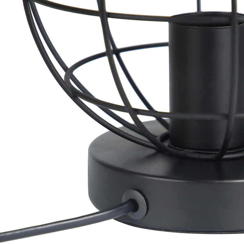 Karnes Table Lamp Black Vintage metal Cage H 20cm for Bedroom