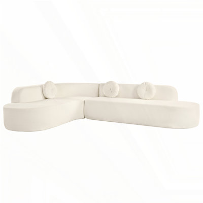 Très grand canapé modulaire en tissu doux de 122 po Mirod