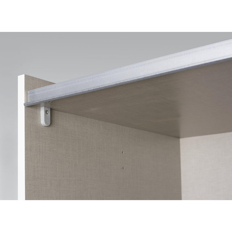 Santiago sliding door wardrobe, 210cm H x 218cm W x 59cm D, Premium:1Sh/C.R/(4)Sh/1hookrail/floatingdamper, Grey Metallic