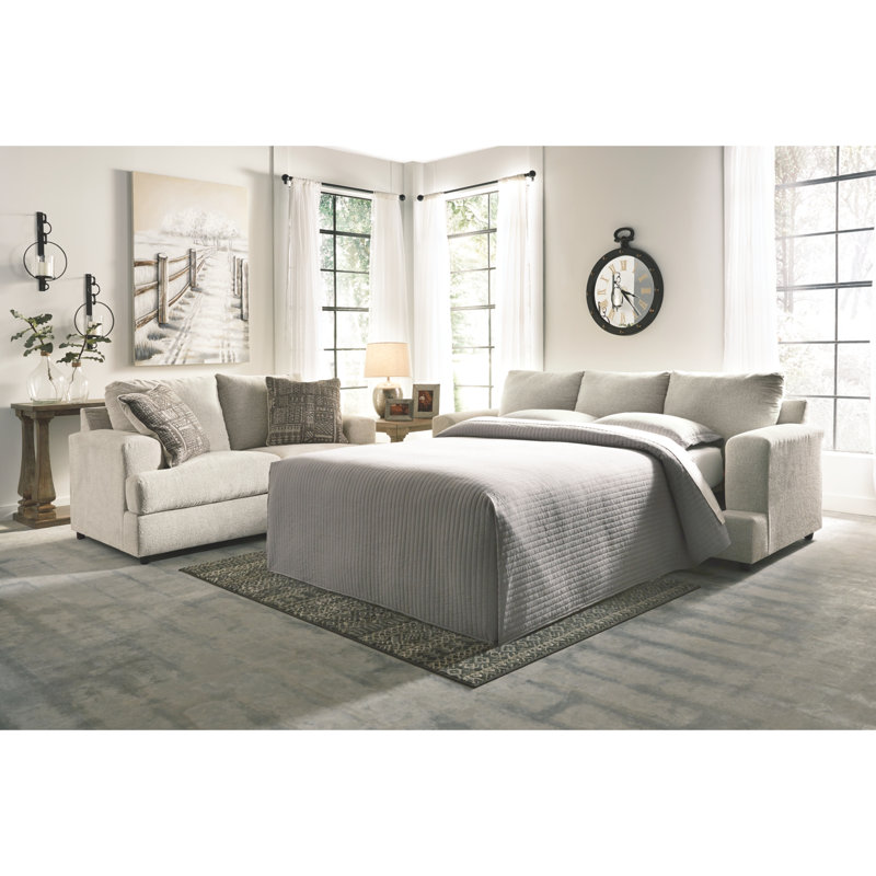 North Andover Upholstered 96'' Sleeper Sofa, Stone