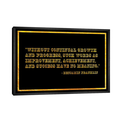 Ben Franklin Quote - Print on Canvas
