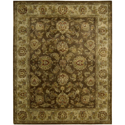 Tapis brun en laine touffeté à la main Delaware