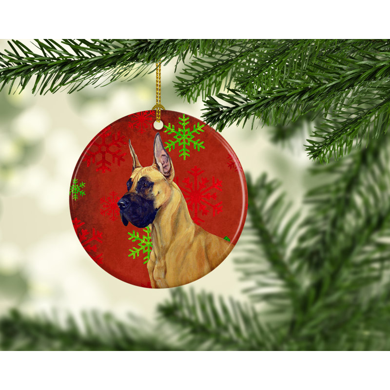 Ornement figurine suspendue en céramique de noël flocon de neige great-