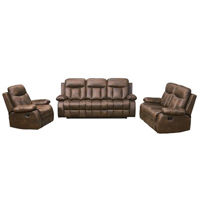 3 Piece Reclining Living Room Set -  Red Barrel StudioÂ®, 274020282B414BBAAF4B4264FD0DB205