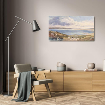 "Landscape by the Shore with Road in Foreground" by  Rev. James Bulwer - Gallery Wrap Canvas Wall Art