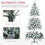 Arbre de Noël artificiel de 7,5 pi de hauteur avec 1149 branches floquées par la neige, 550 lumières DEL blanc chaud ou coloré, base en acier-1739700405