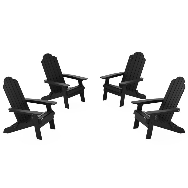 Aurra Outdoor Adirondack Chair, Black