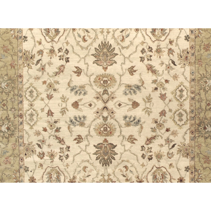 Hand Knotted Wool Oriental Area Rug in Brown/Beige/Rust/Ivory, Rectangle 12' x 18'