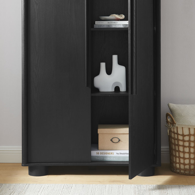 Bellamy Tall Arched Storage Cabinet, Black