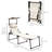 2 Pcs Outdoor Lounge Chairs From . Cream White Adjustable Folding Sun Lounger. Sunshade Roof & Pillow For Various Activities. Steel Structure, Tough Fabric. 27.5" W X 78.75" D 17.79" H. 4 Levels.