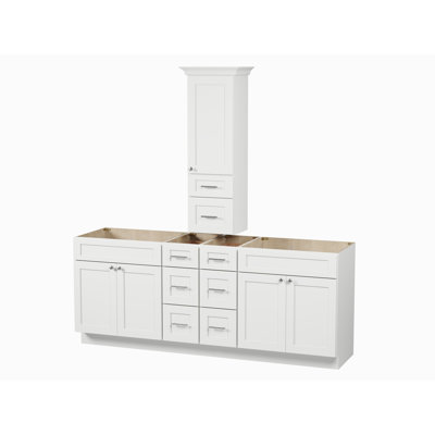 Disar 84' Double Bathroom Vanity With Counter Top Tall Cabinet Base Only