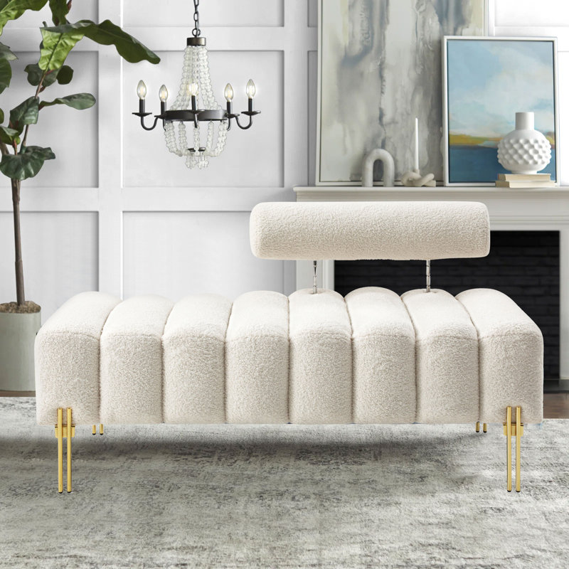Phip 53.2" Wide Upholstered Bench for Entryway and Bedroom, Beige