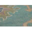 Tapis floral teinté turquoise Oushak 8 x 10