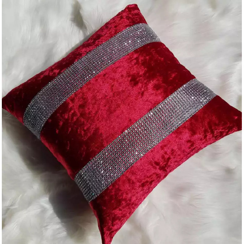 Dimante Crushed Velvet Cushion Covers 45X45, Red