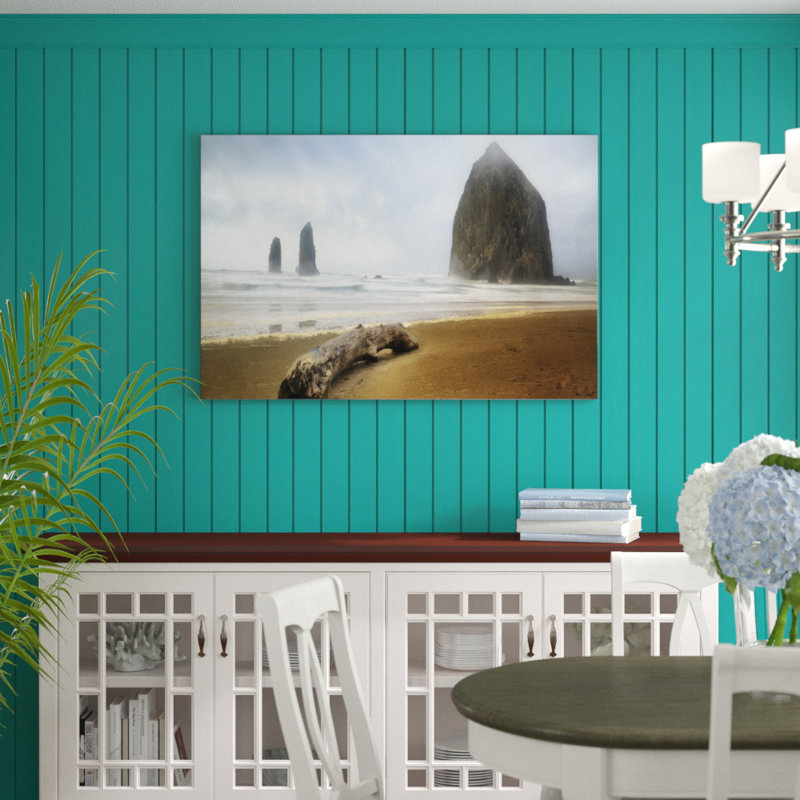 From Cannon Beach II by David Drost - Print on Canvas, 81cm H x 122cm W, Black Floater Framed
