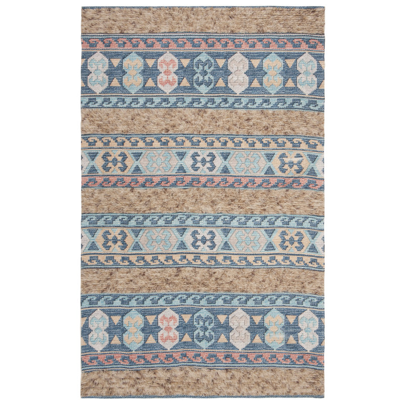 Tapis bleu en laine Joppatowne, Rectangle 4 pi x 6 pi