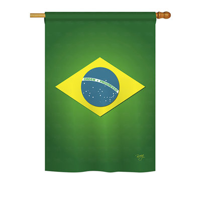 Drapeau de maison en polyester 2 côtés brésilien