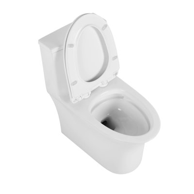 Elongated Toilet, Ceramic, 1.1/1.6 , Comfort Height, White, & , Firm Close Seat T039wt Height Soft