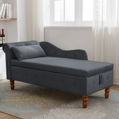 Luxueuse chaise longue avec rangement caché et coussin moelleux, pour un confort moderne