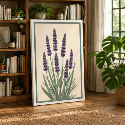 Lavender Study Botanical - Wrapped Canvas